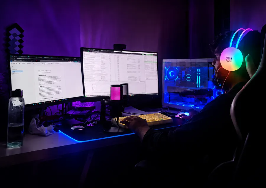 Sakib Quraishe performing a local SEO audit at his workstation